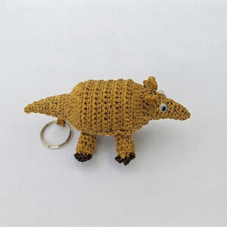 Adorable Crochet Armadillo Keychain Free Pattern