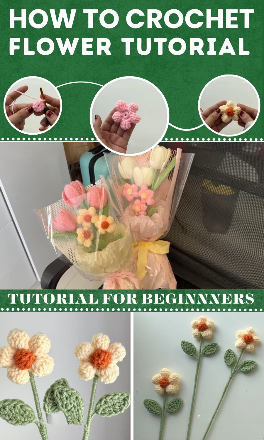 Crochet flower tutorial