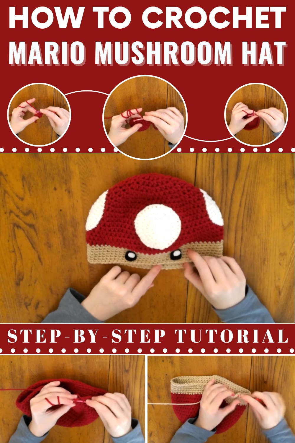Crochet Mario Mushroom Hat