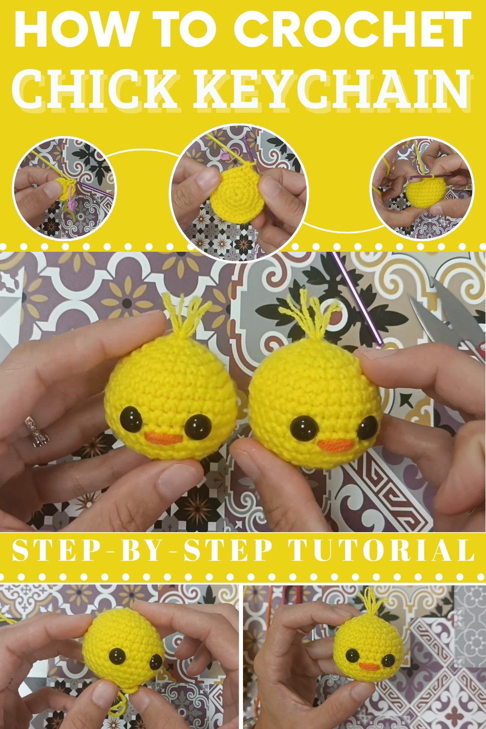 Crochet Chick Keychain