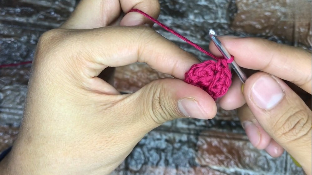 Crochet Heart Teddy Bear Keychains