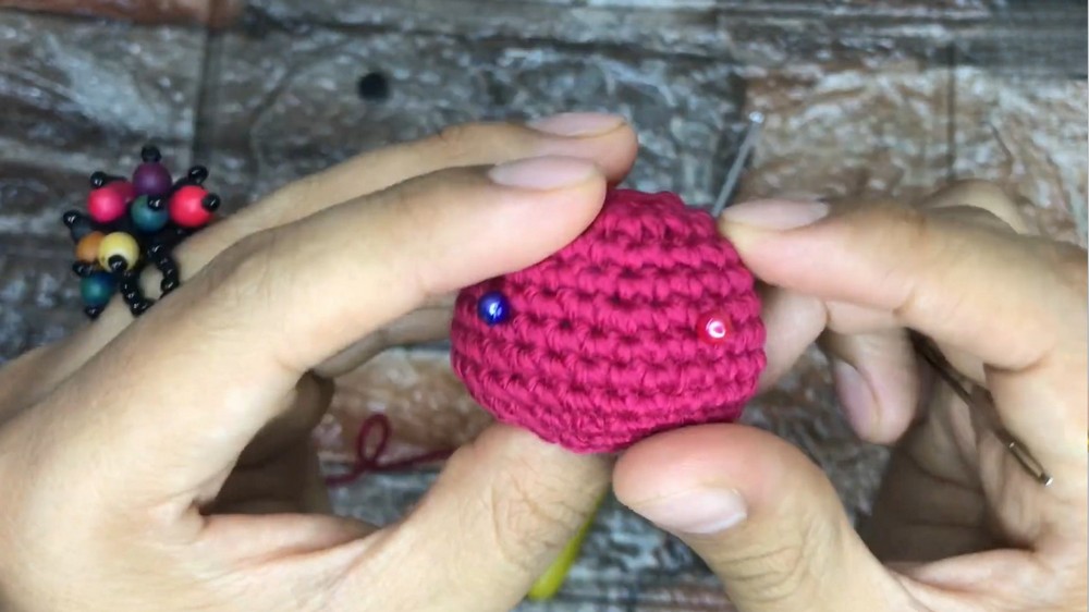 Crochet Heart Teddy Bear Keychains