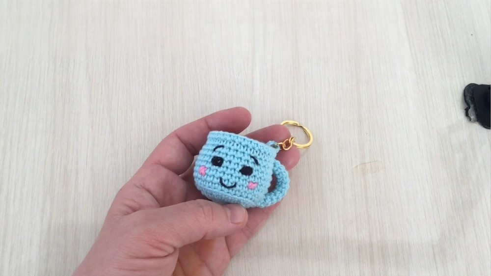 Crochet Knitted Cup Keychain