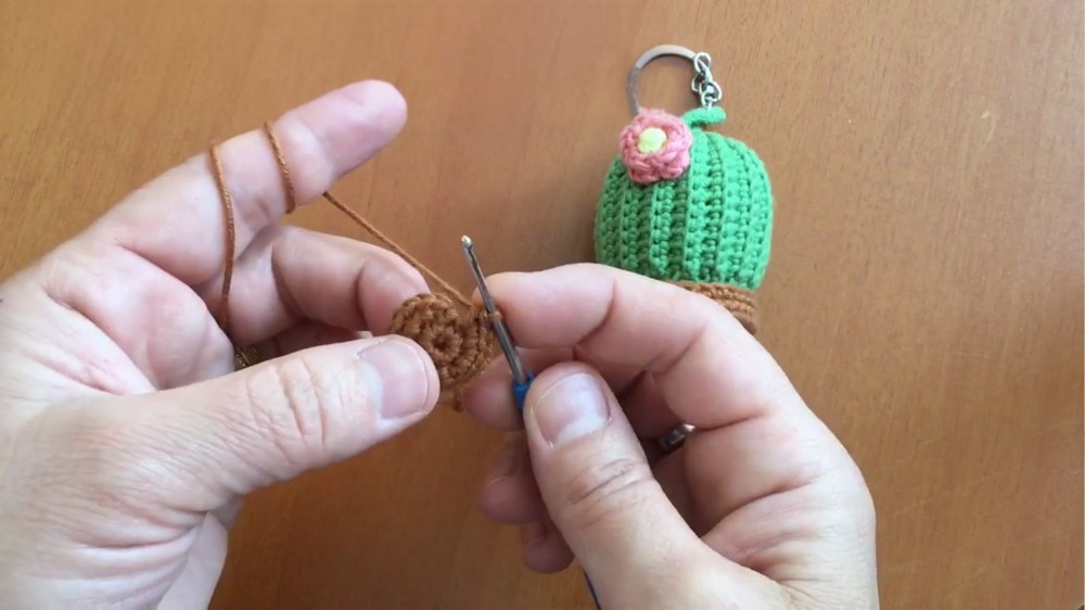 Crochet Cactus Keychain