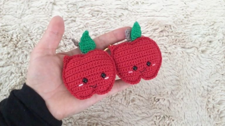 Crochet Apple Keychain
