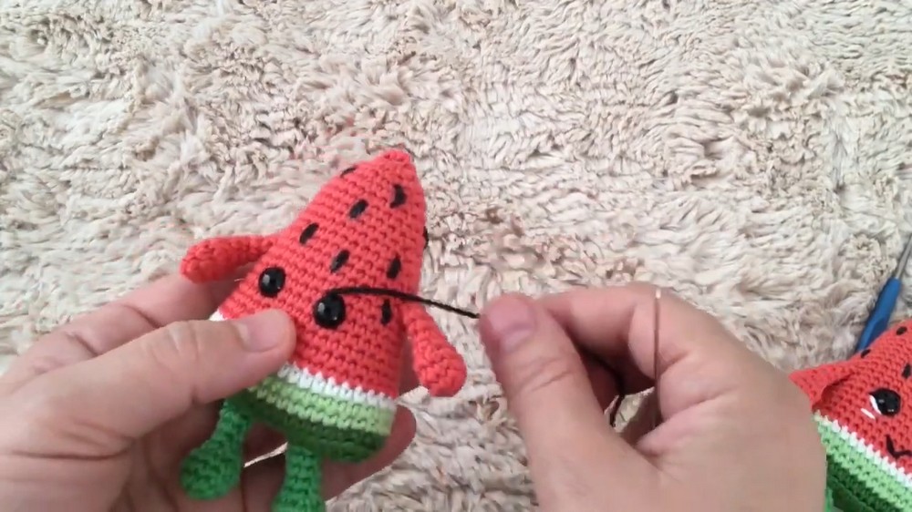 Crochet Watermelon Keychain