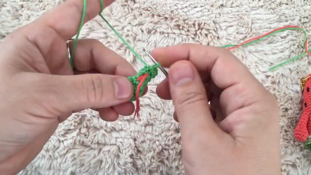 Crochet Watermelon Keychain
