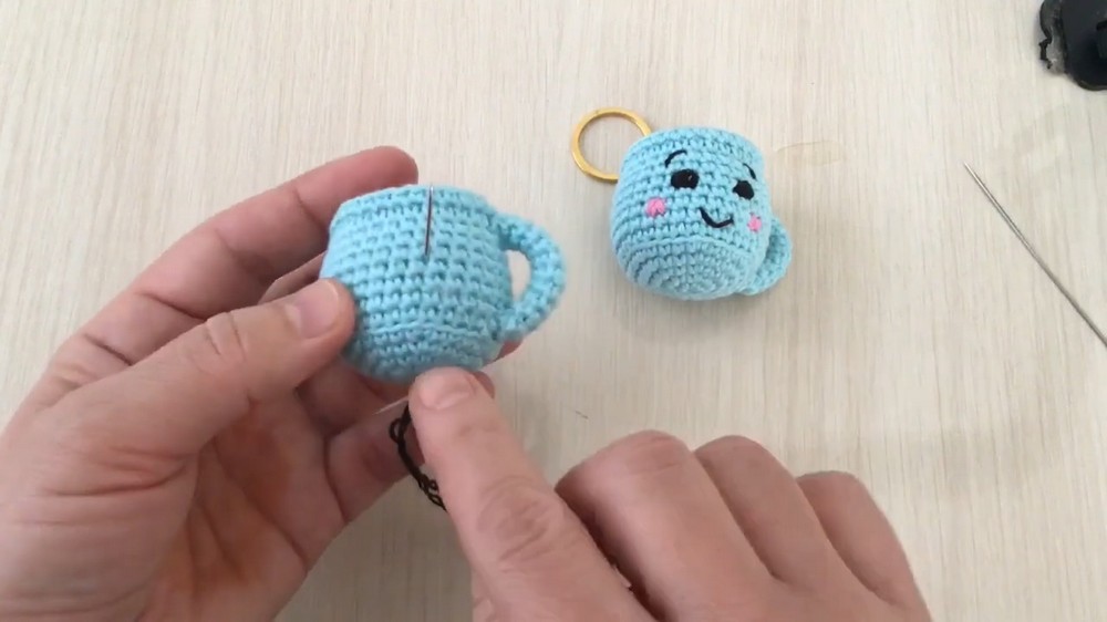 Crochet Knitted Cup Keychain