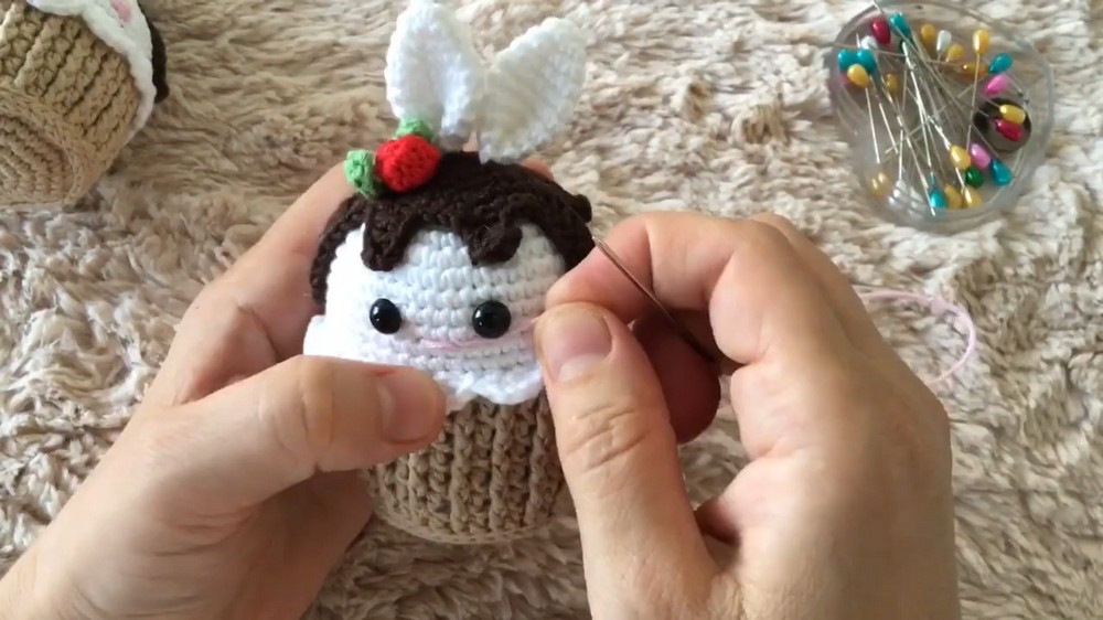 Crochet Bunny Cupcake