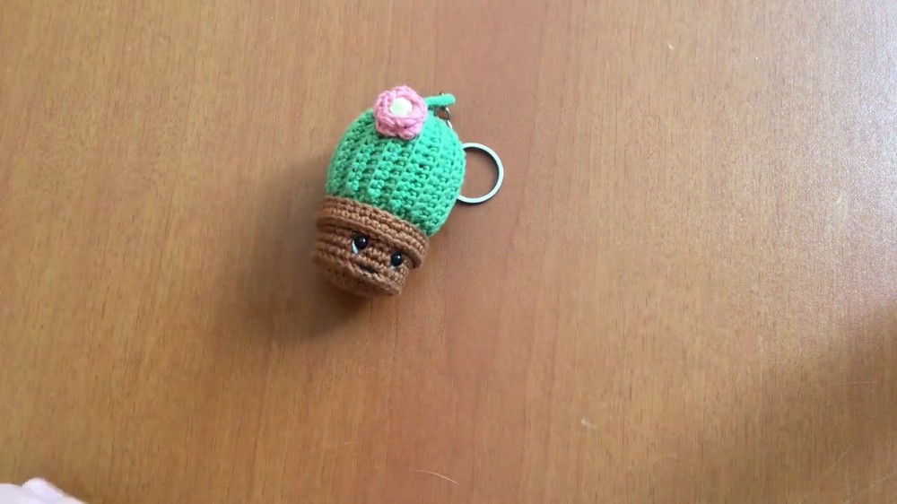 Crochet Cactus Keychain