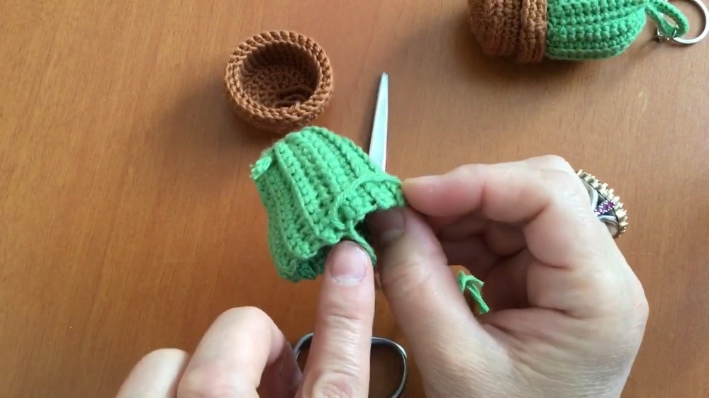 Crochet Cactus Keychain