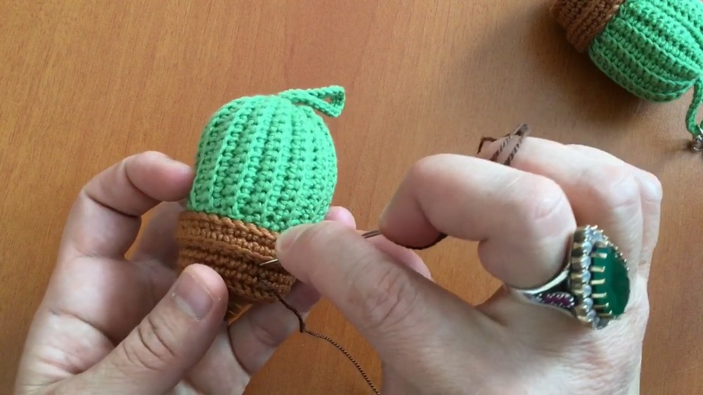 Crochet Cactus Keychain