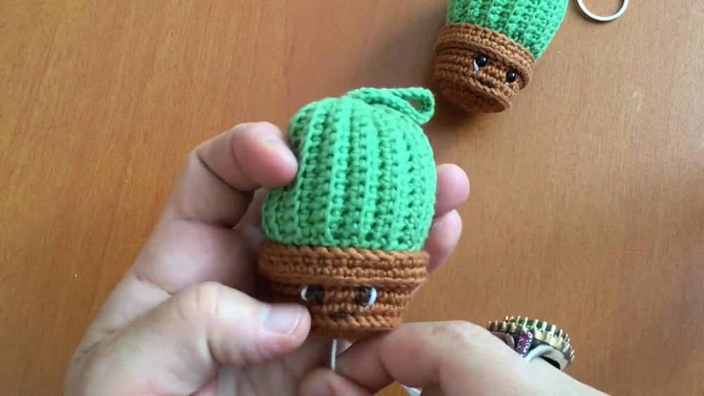 Crochet Cactus Keychain