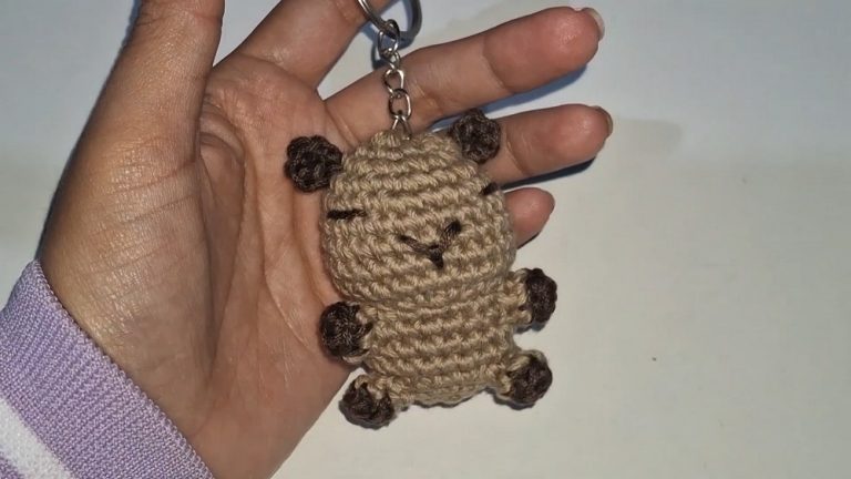 Crochet Capybara Keychain