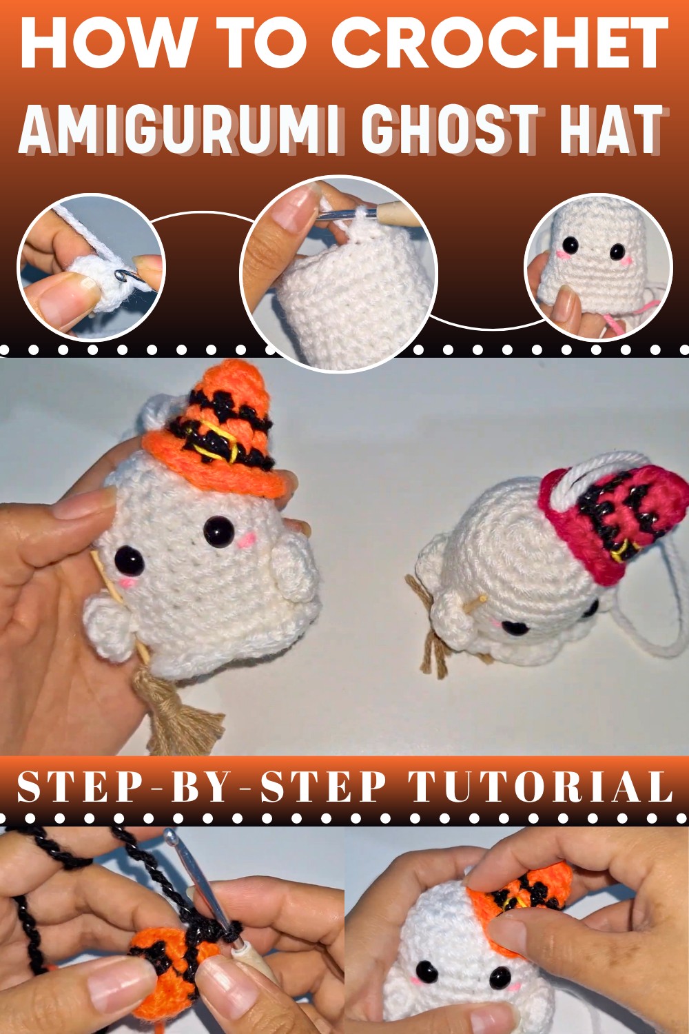 Crochet Amigurumi Ghost Hat