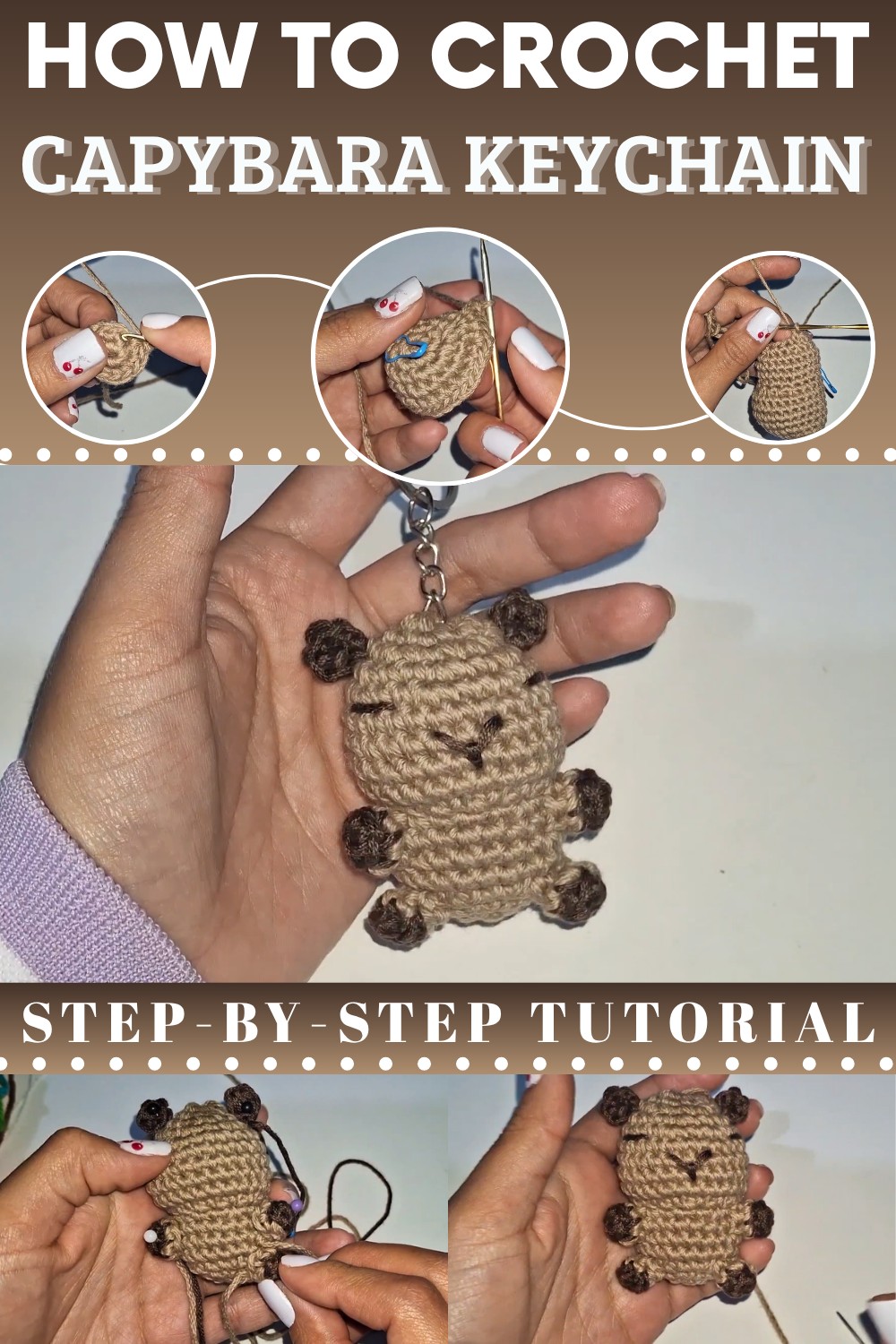 Crochet Capybara Keychain