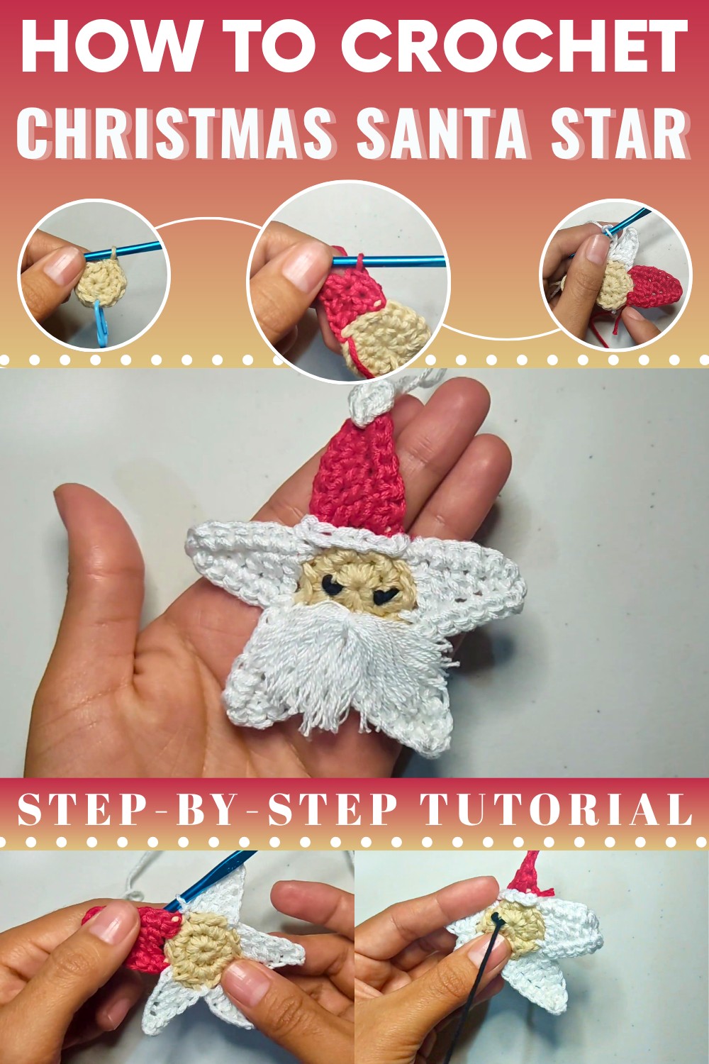 Crochet Christmas Santa Star