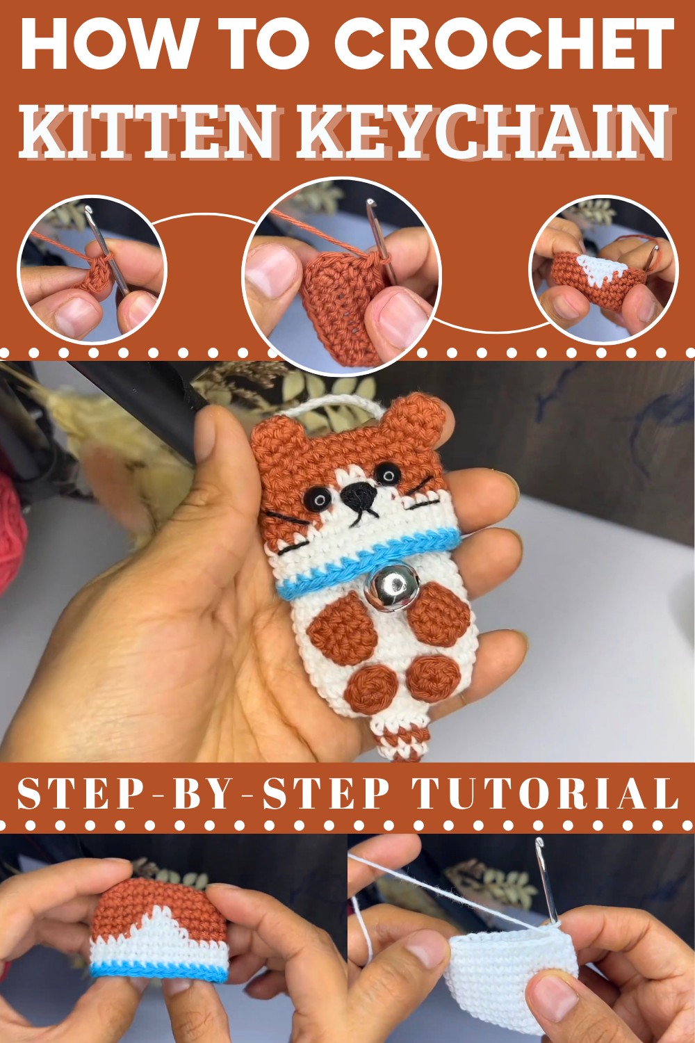 Crochet Kitten Keychain