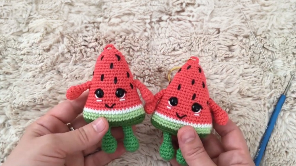 Crochet Watermelon Keychain