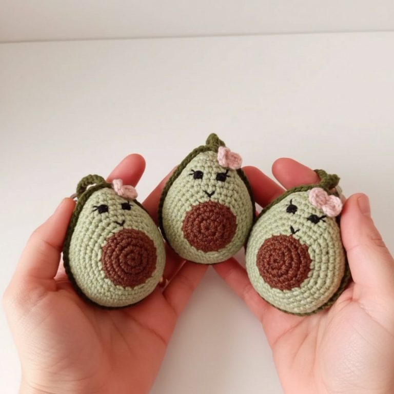 Easy Crochet Avocado Keychain Pattern to Spark Joy