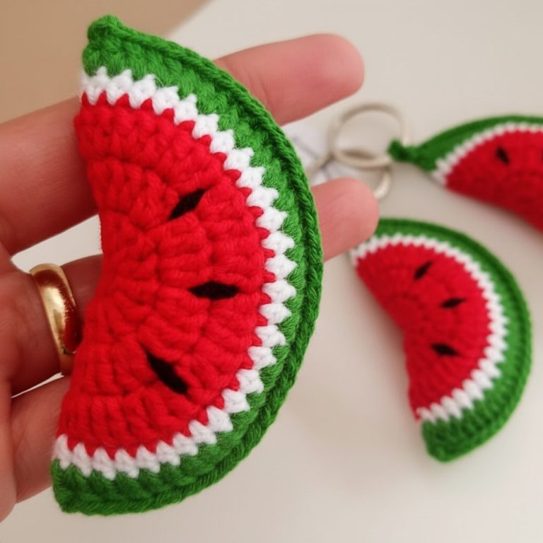 Beginner-Friendly Crochet Watermelon Slice Pattern