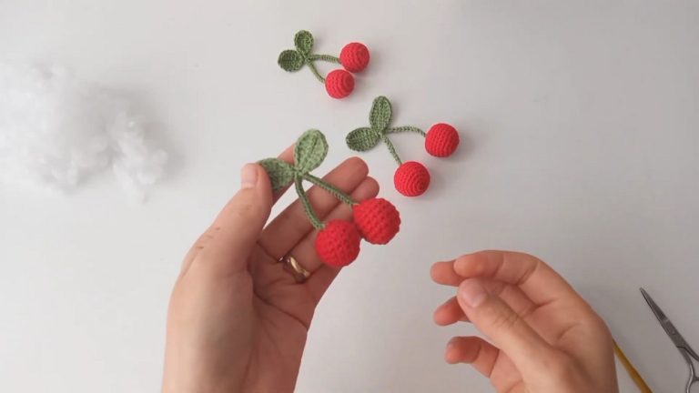 Pocket-Size Free Crochet Cherry Keychain Pattern You’ll Love