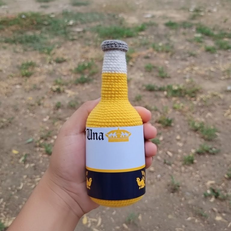 Unique Crochet Corona Beer Bottle Pattern for Home Bar Display
