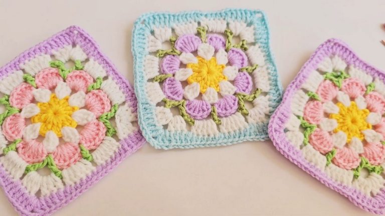 Free Crochet Granny Flower Pattern for Table Runners