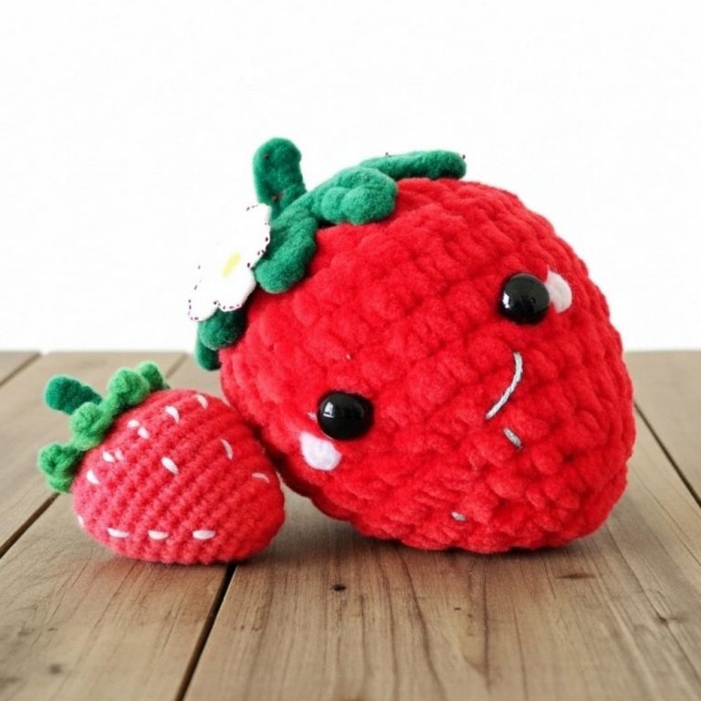 Magical Crochet Strawberry Pattern for Fruit-Themed Decor