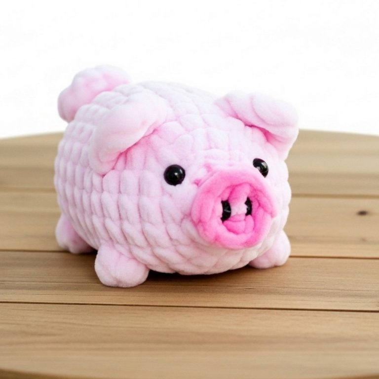 Miniature Crochet No-Sew Piggy Pattern Perfect for Keychains