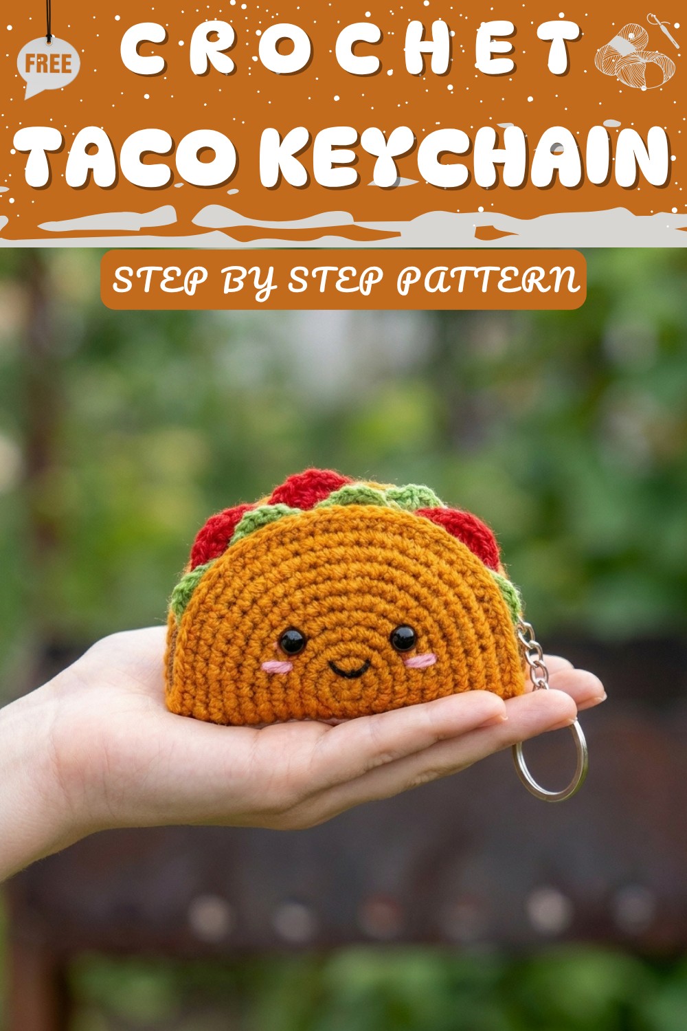 Crochet Taco Keychain Tutorial - Amigurumi Taco 8