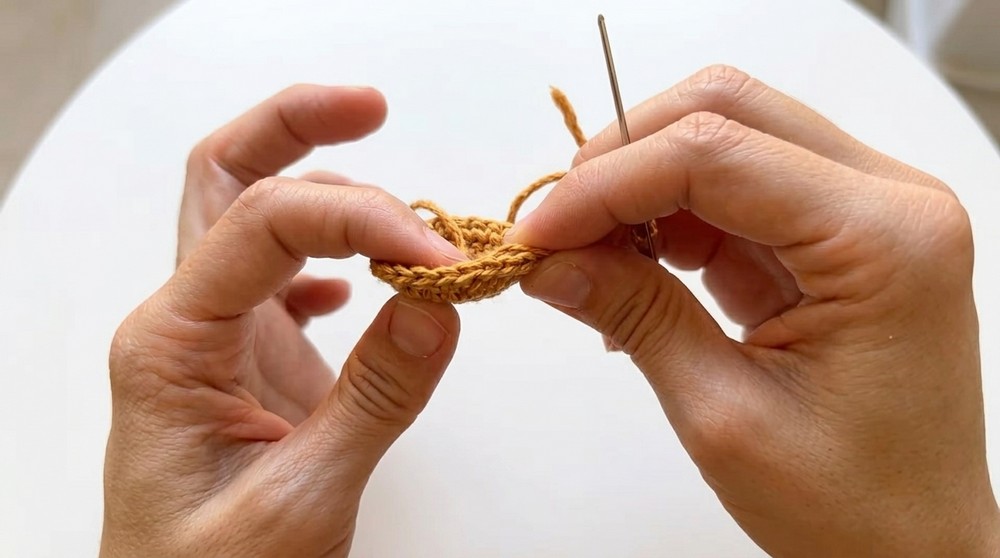 Crochet a Hamburger Keychain Step-by-Step Tutorial 3