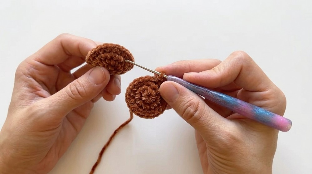 Crochet a Hamburger Keychain Step-by-Step Tutorial 4