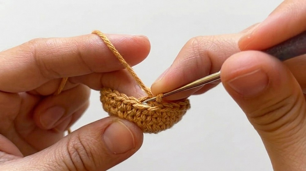 Crochet a Hamburger Keychain Step-by-Step Tutorial 5