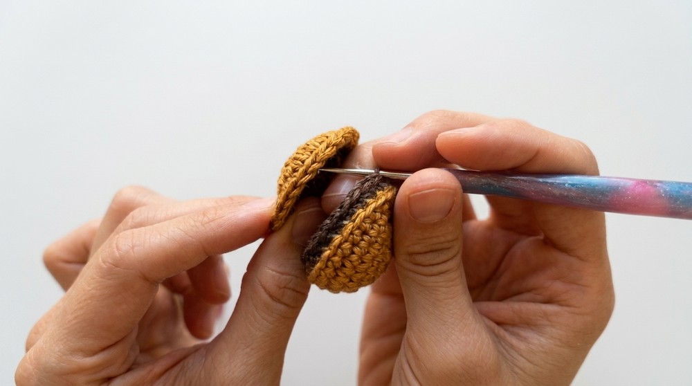 Crochet a Hamburger Keychain Step-by-Step Tutorial 6