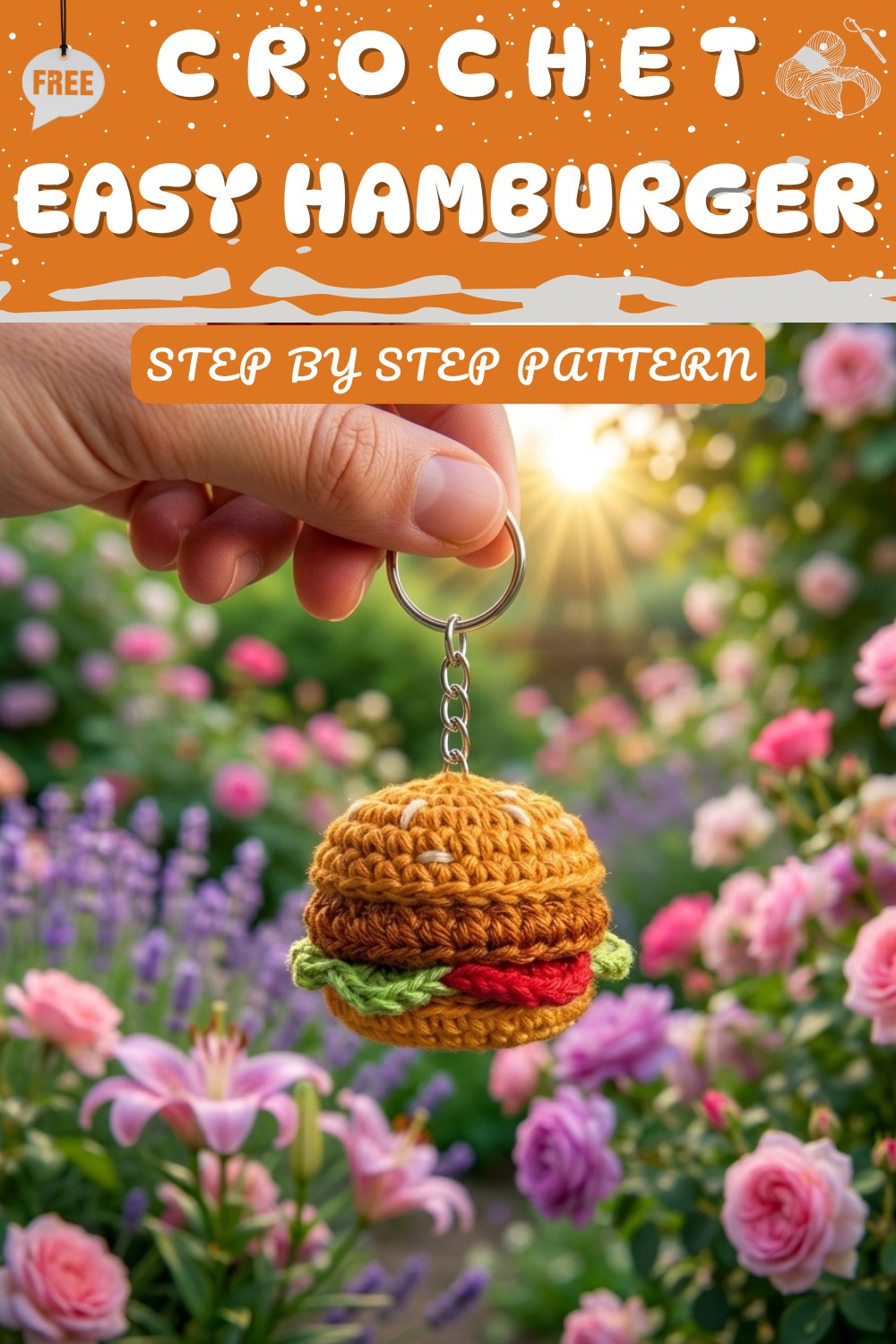 Crochet a Hamburger Keychain Step-by-Step Tutorial 8
