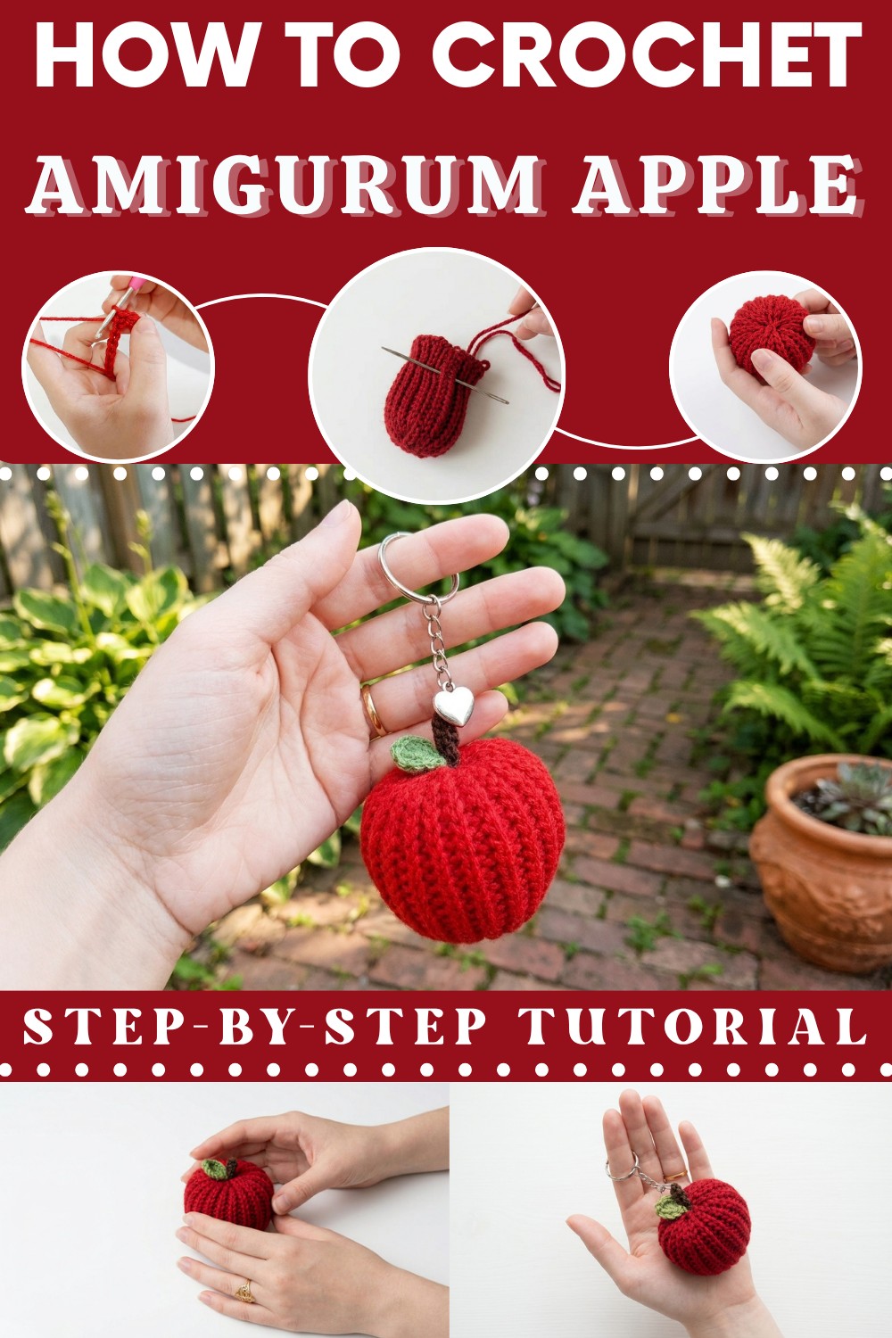 How to Crochet Teacher's Gift Apple Amigurumi 1