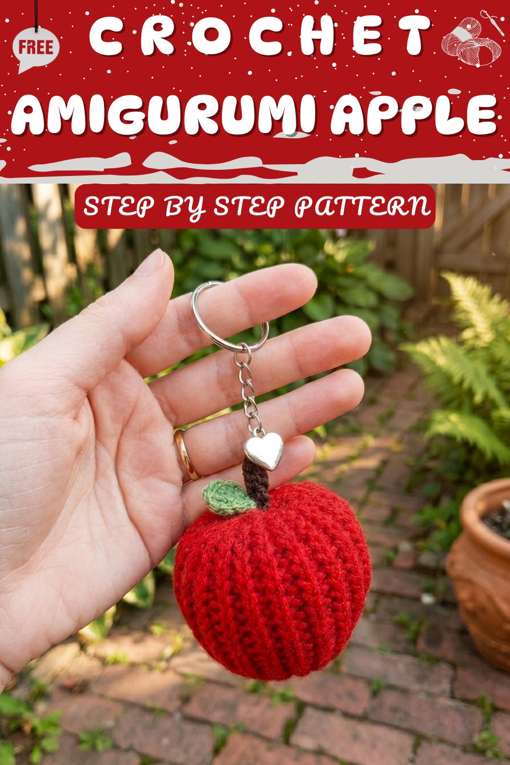 How to Crochet Teacher's Gift Apple Amigurumi 8