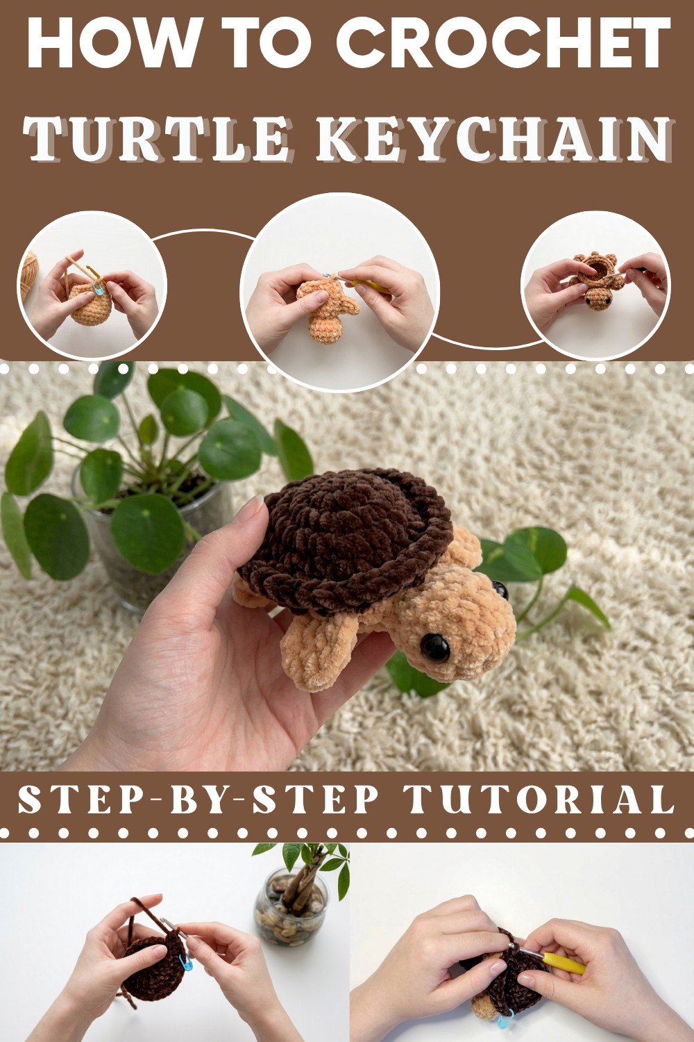 How to Crochet a Mini Turtle Keychain 1