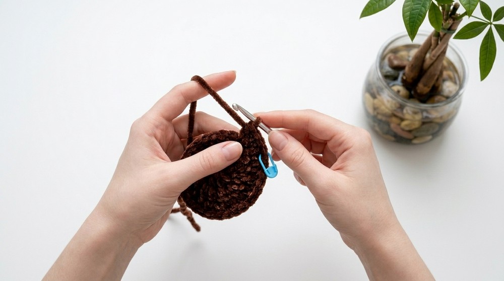 How to Crochet a Mini Turtle Keychain 6