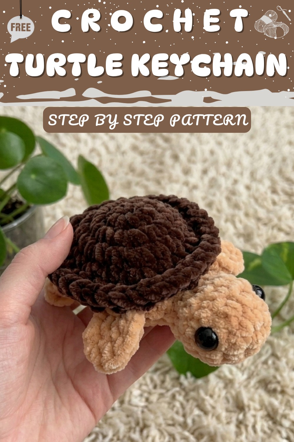 How to Crochet a Mini Turtle Keychain 8