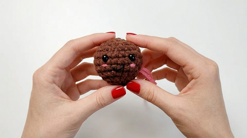 Kawaii cherry keychain crochetedamigurumi 6