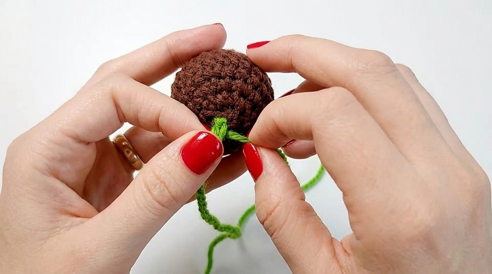 Kawaii cherry keychain crochetedamigurumi 7