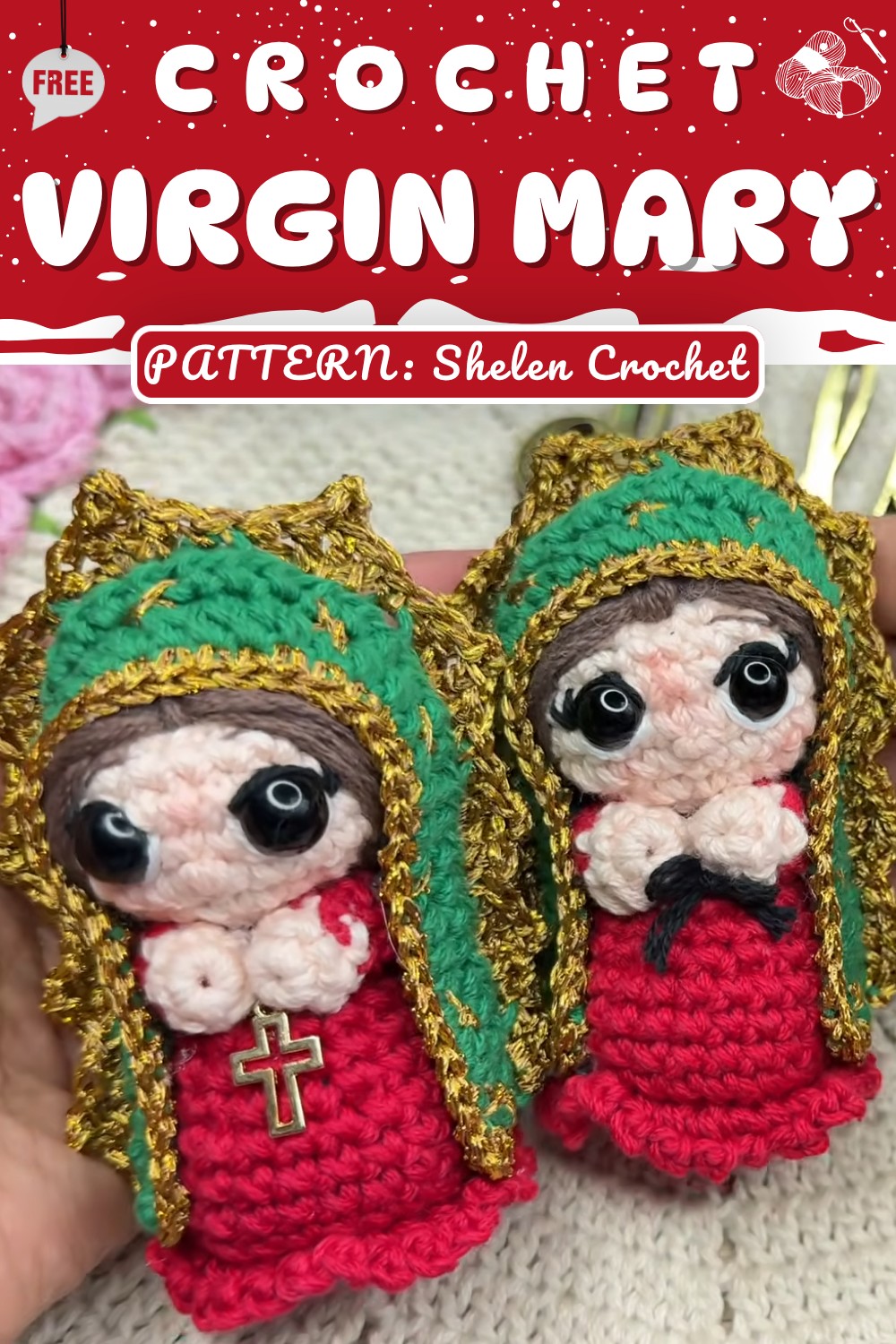 10cm Crochet Amigurumi Virgin Mary 🙏 Ideal for a bouquet or car decoration 9