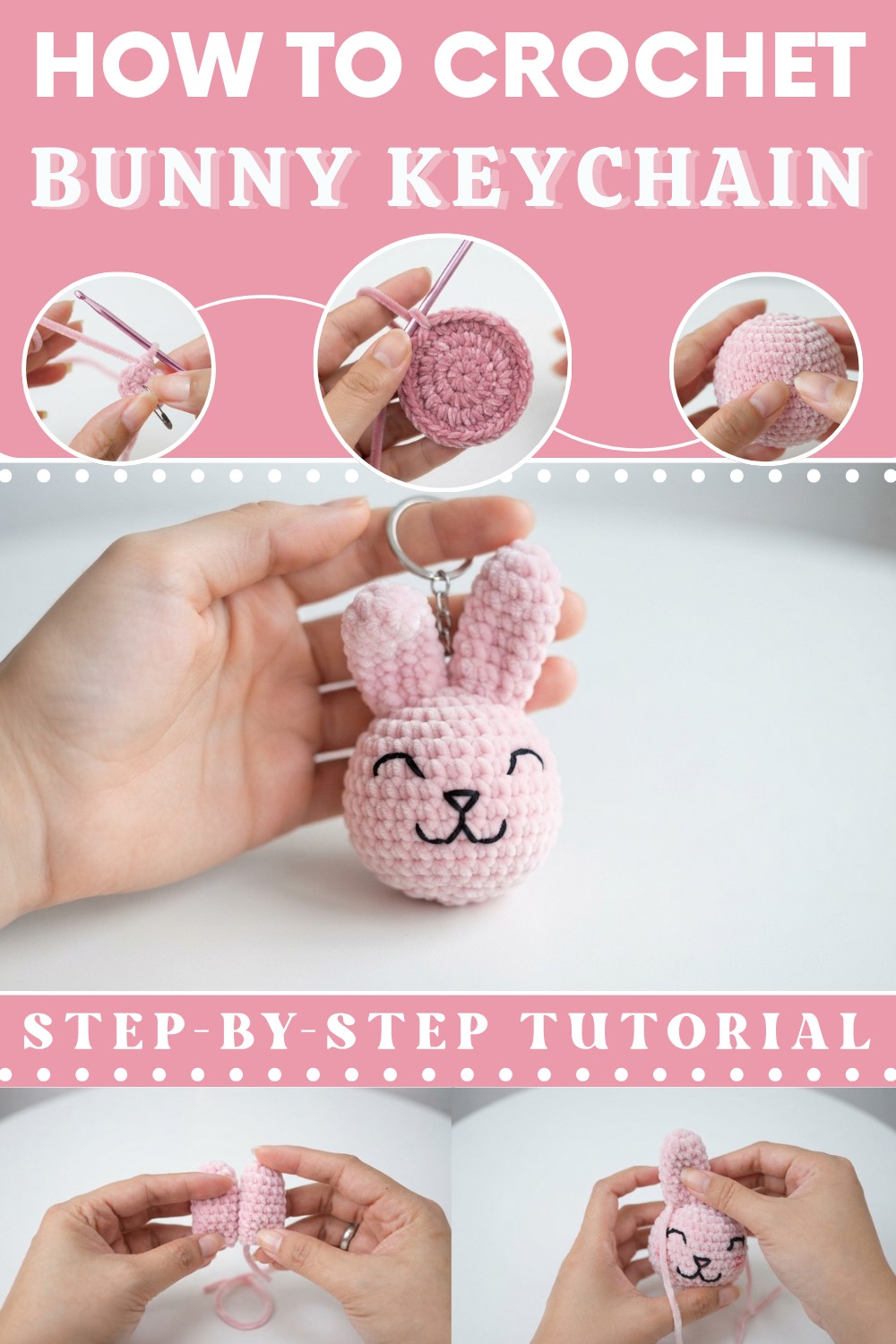 AMIGURUMI BUNNY KEYCHAIN 1