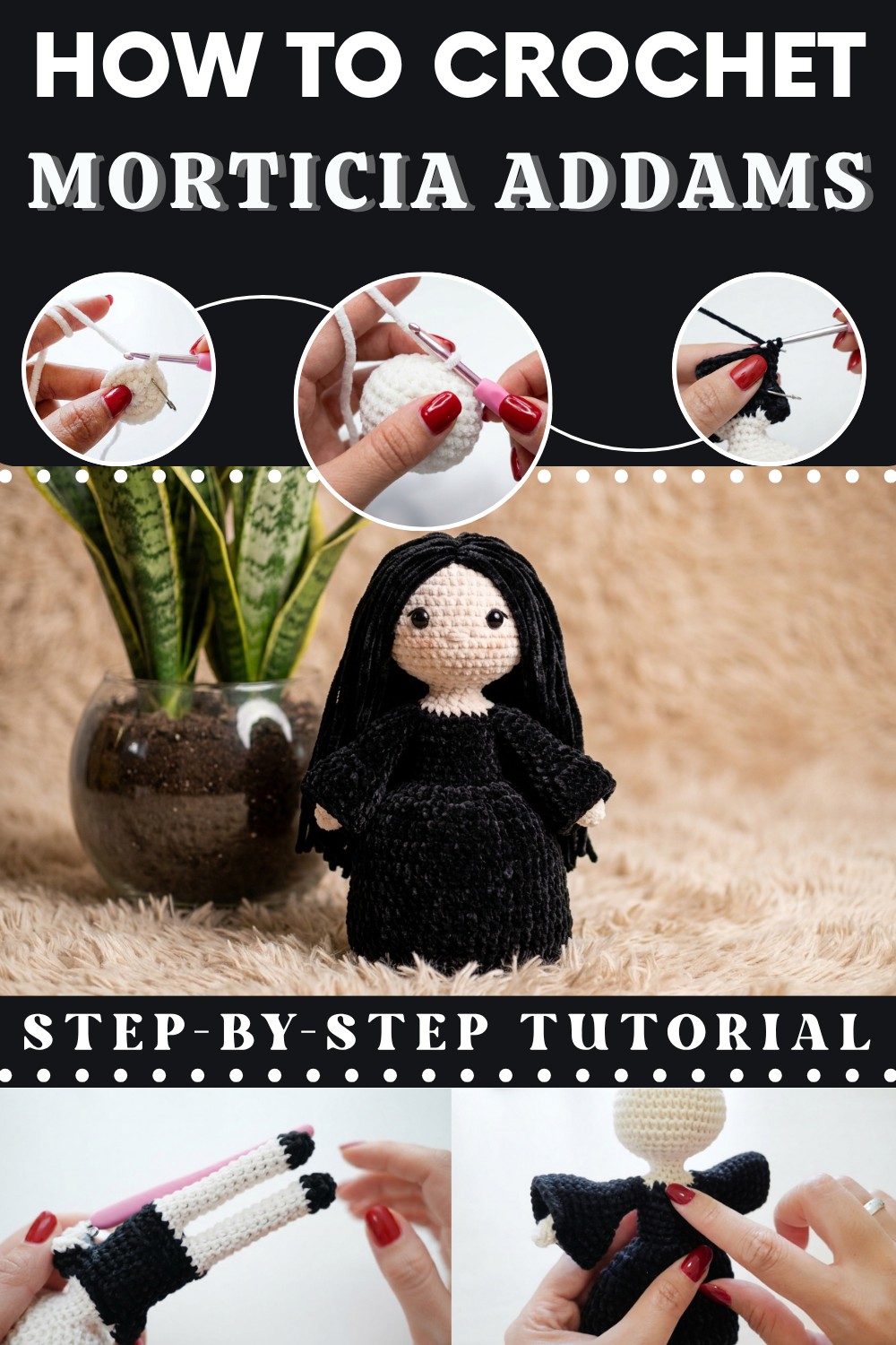 AMIGURUMI MORTICIA ADDAMS (younger version) 1