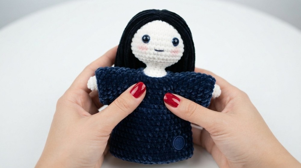 AMIGURUMI MORTICIA ADDAMS (younger version) 10