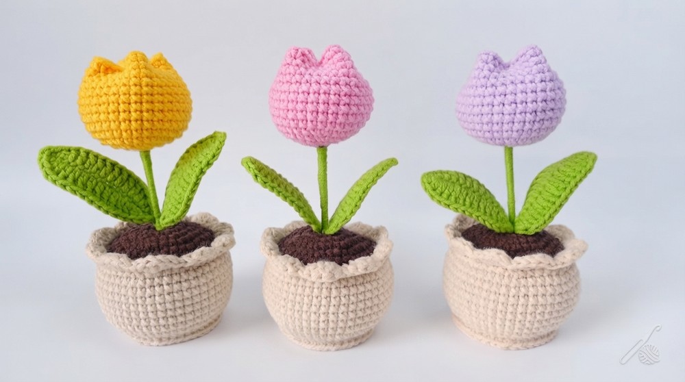 Beautiful Crochet TULIP POT with EASY Pattern (2)