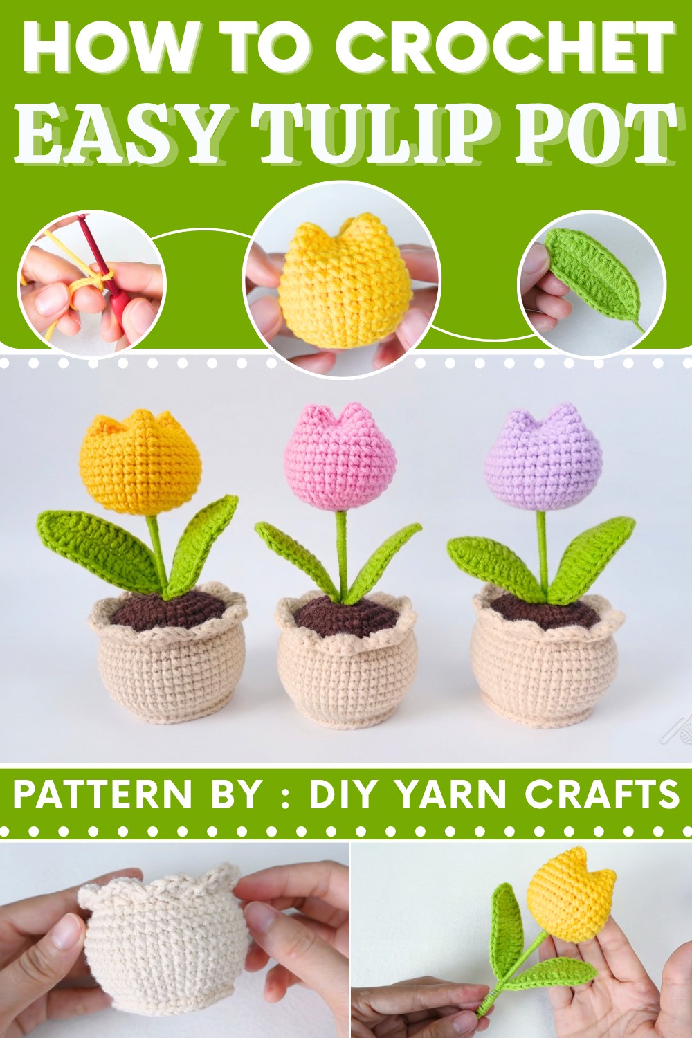 Beautiful Crochet TULIP POT with EASY Pattern (8)
