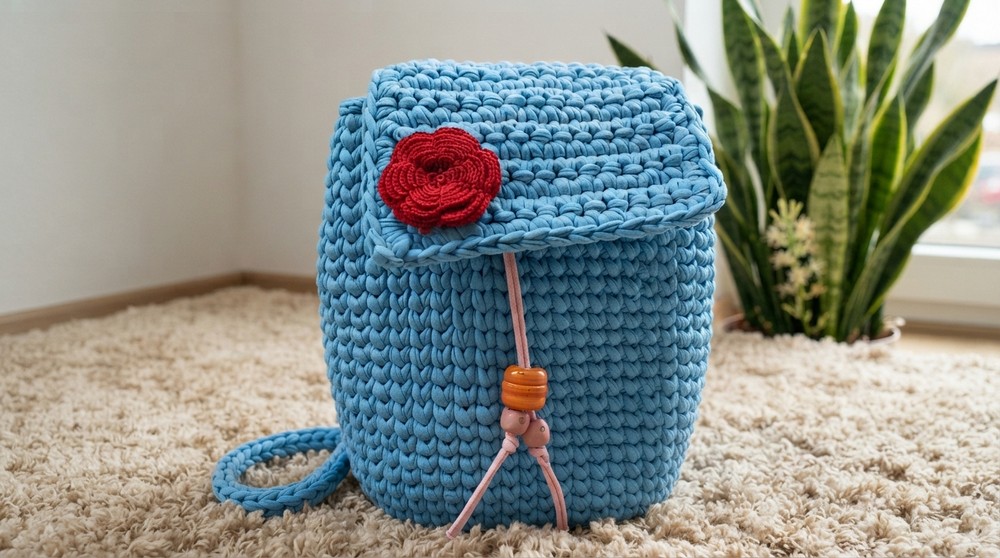 CROCHET TSHIRT YARN BAG 2